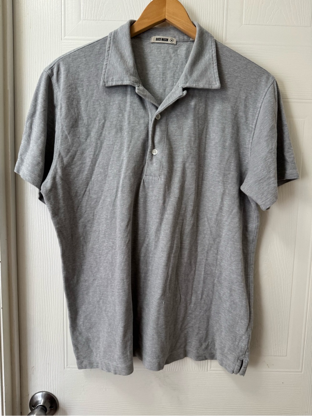Buck Mason Heather Gray Short-Sleeve Polo